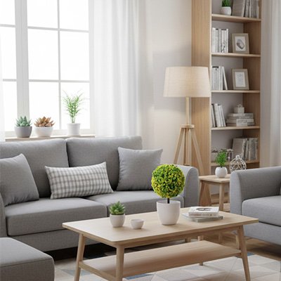 Plante artificielle dans le salon