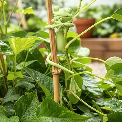 Support plante grimpante en forme de grenouille