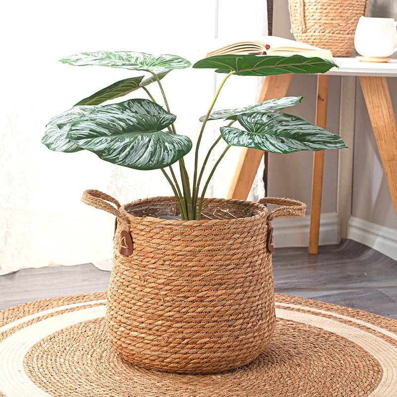 Cache Pot de fleurs en rotin