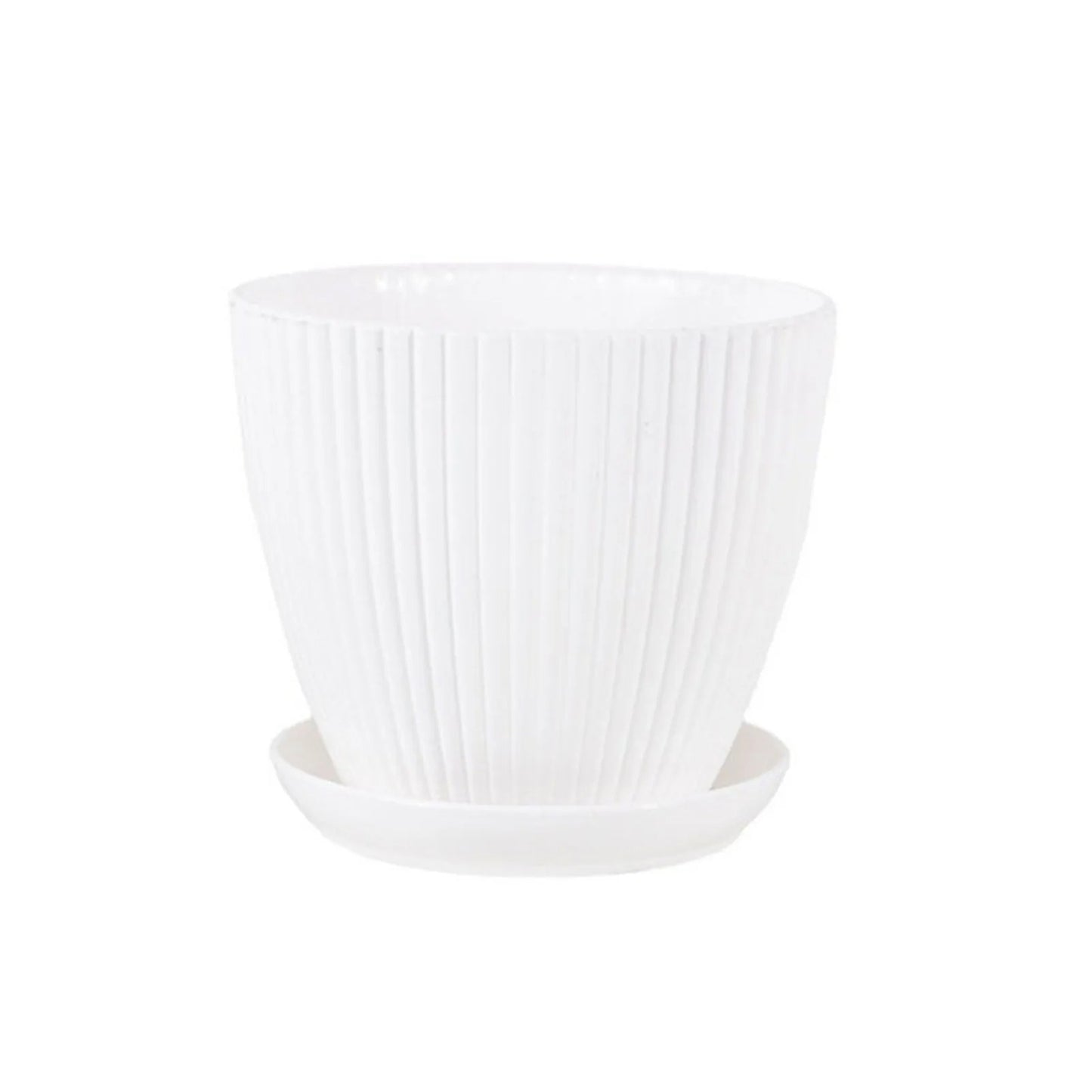 Pot de fleurs rond blanc