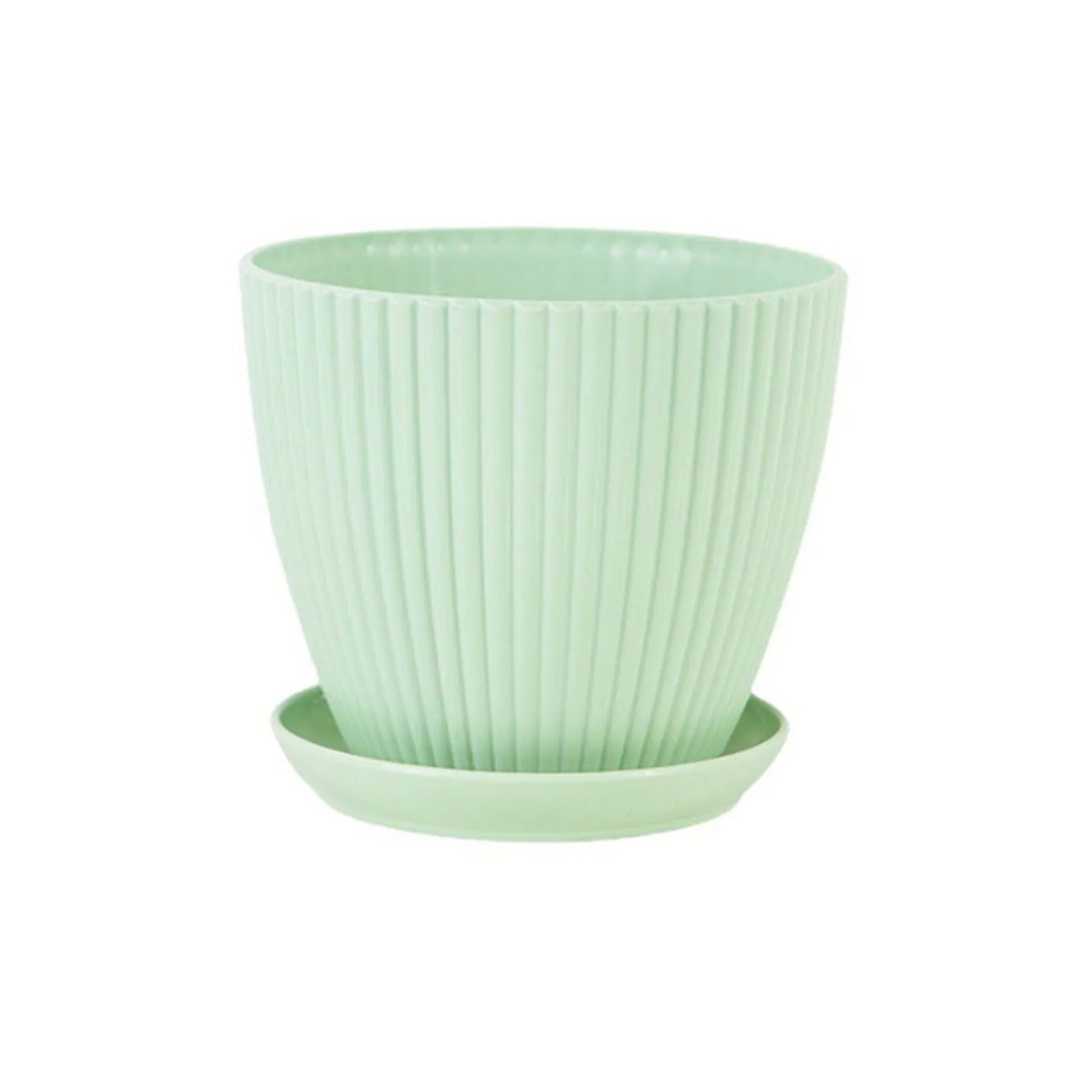 Pot de fleurs rond vert menthe