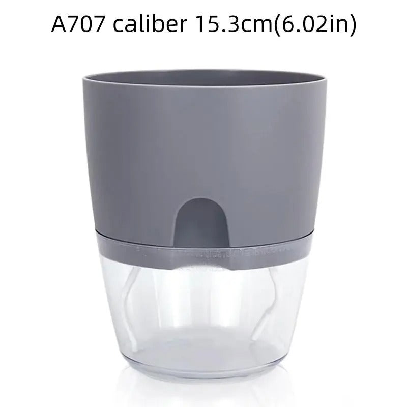 Pots de Plantes Plastique Auto Arrosant CC gris