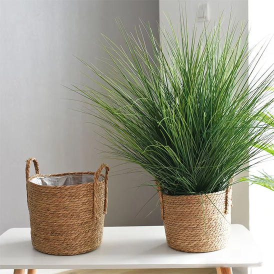 cache pots de tissé en paille fait à la main