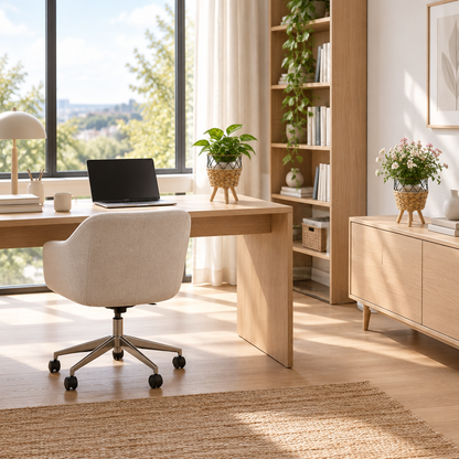 Cache-pots avec plantes et fleurs dans un bureau moderne