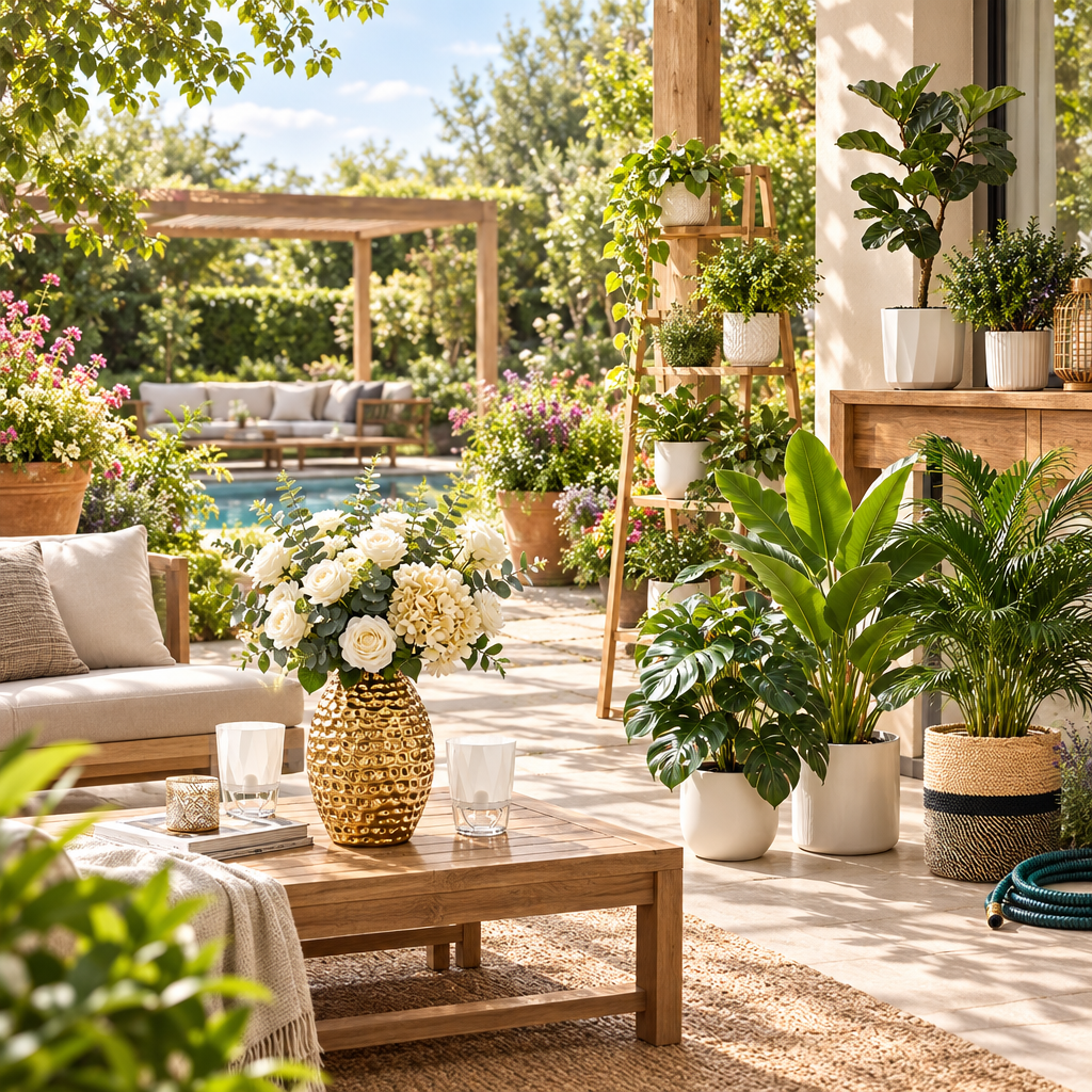 Décoration lumineuse avec les produits principaux de la boutique