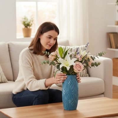 une decore son salon avec des fleurs dans un Vase Nordique 