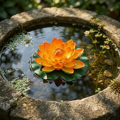 Fleurs artificielles de  nénuphar flotte sur l'Eau