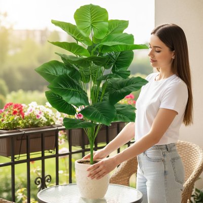 Plante artificielle  dans le balcon
