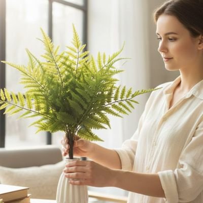 Plante artificielle dans un vase