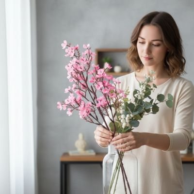Plante artificielle dans vase
