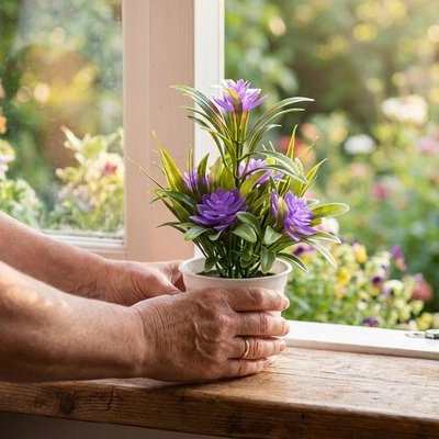 Plante artificielle mauve