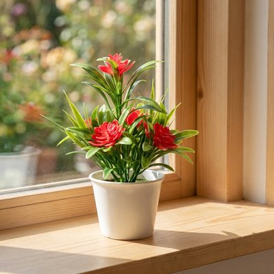 Plante artificielle rouge