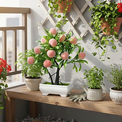 Plante artificielle sur une table
