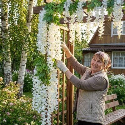 Plante artificielle tombante dans le jardin 
