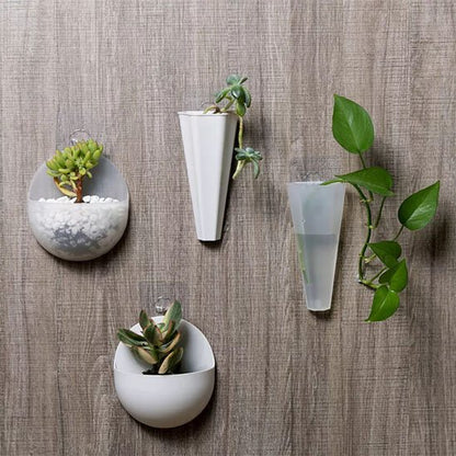Pot de fleur interieur suspendu au mur en bois