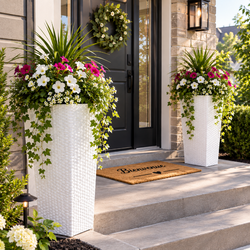 pot de fleur qui décore l'entre extérieur de la maison
