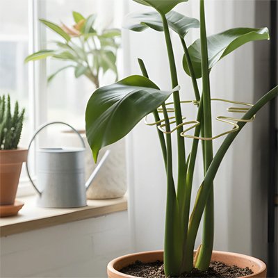 Support plante grimpante en forme de feuille de monstre