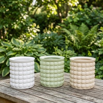 trois couleur de mini Pot de fleur