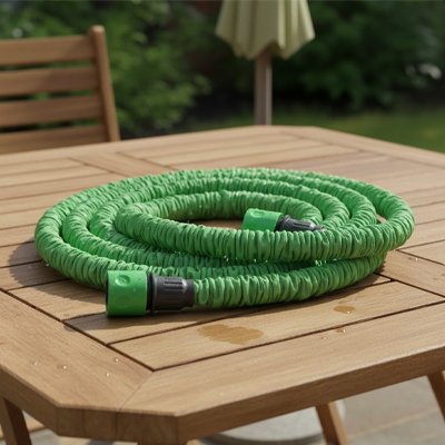 Tuyau arrosage extensible sur la table