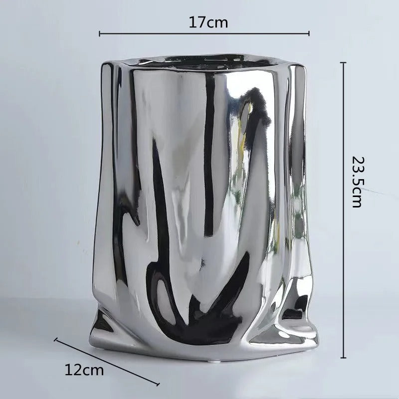 vase fleur argent L