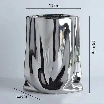 vase fleur argent L